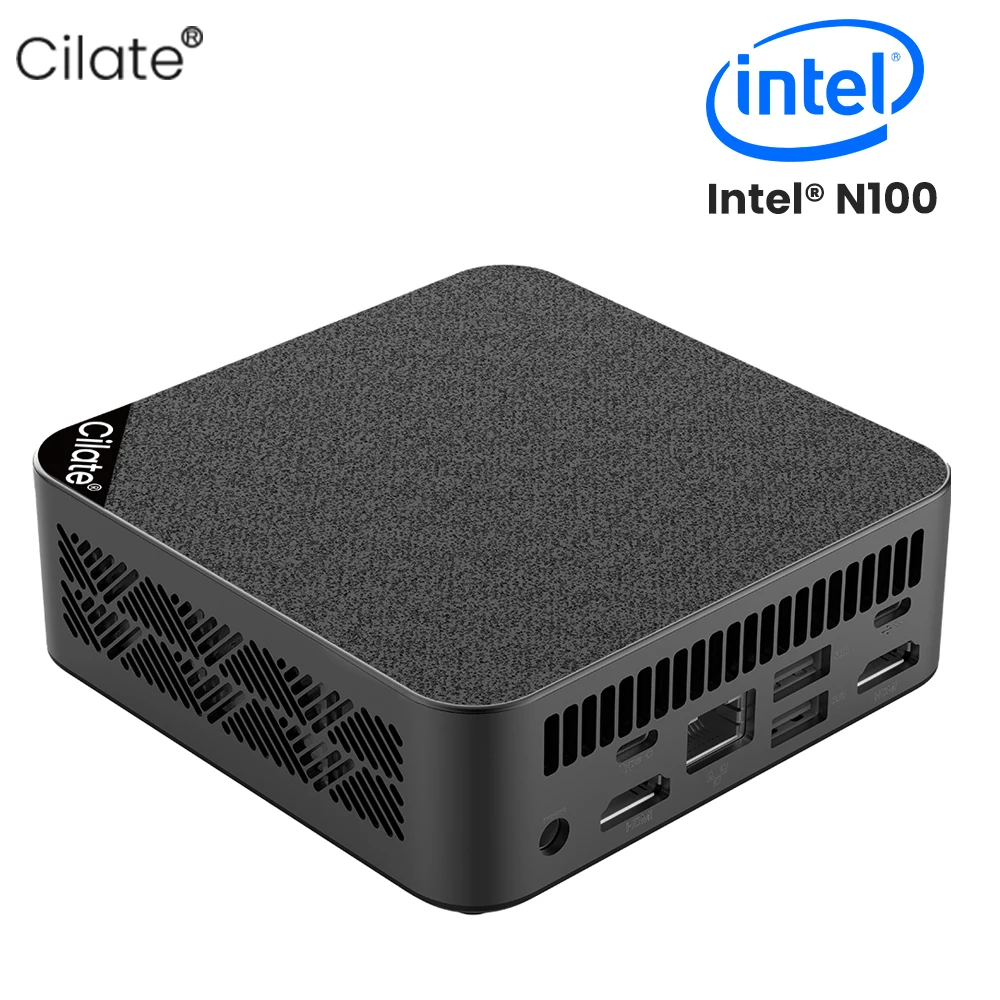 Cilate-Mini PC Windows 11, Intel Alder Lake N100, ultra petit ordinateur de poche, fonction Type-C, 4K, WiFi 5, BT éclairé, 8 Go, 16 Go, 256 Go, 512