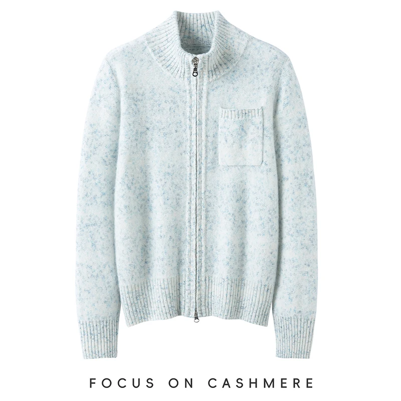 

Best-Selling Stylish Style Sweater Women's 100% Cashmere Zip High-Neck Cardigan Autumn Winter Comfortable Warm Knitted Coat