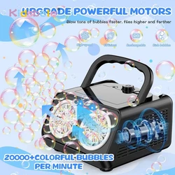 26 Holes Portable Electric Bubble Blower Toys for Outdoor Party Automatic Bubble Machine Professional Bubble Maker 2 Modes for K