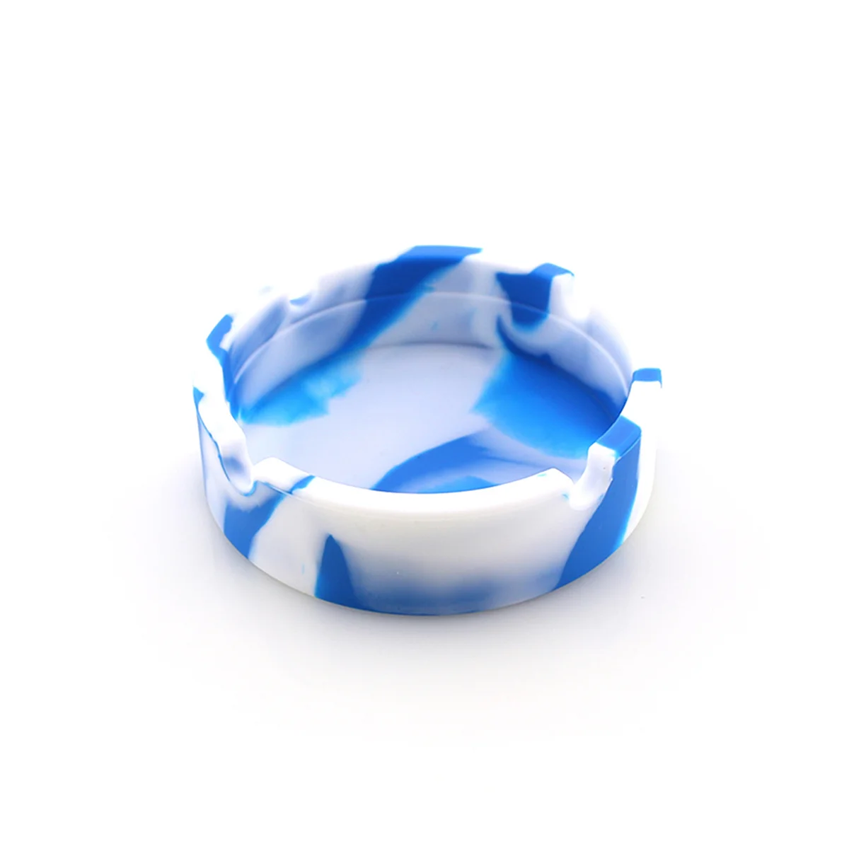 

1 pc Round Silicone Ashtray 8.3X2.3Cm Camouflage Heat Resistant Unbreakable Ash Holder 4 Slots Smoke Container Home Decor Gift