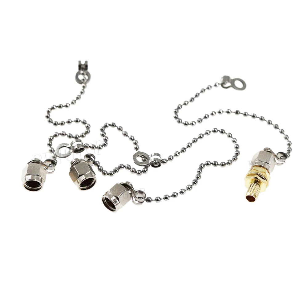 10Pcs/Lot Protective Cover SMA Dust Cap With Chain for SMA Female Connector Without Center Pin Nickel-Plated