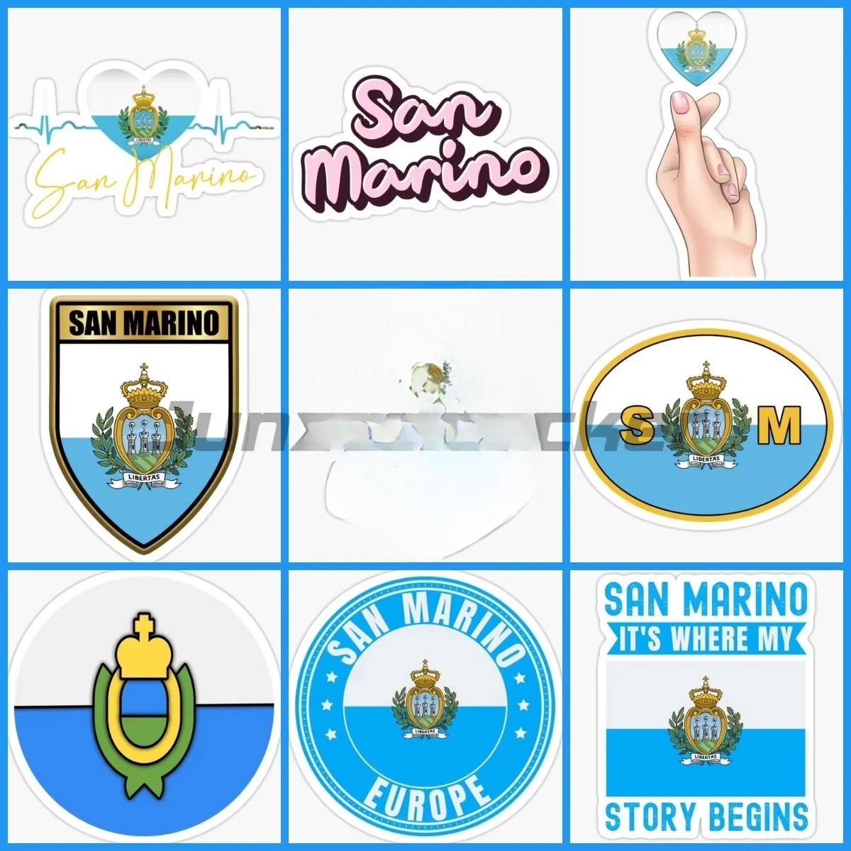 

SMR San Marino Flag Map Love Sticker Motorcycle Motorcycle Laptop Accessories Car Bumper Wall Bicycle Van Helmet Racing Decals