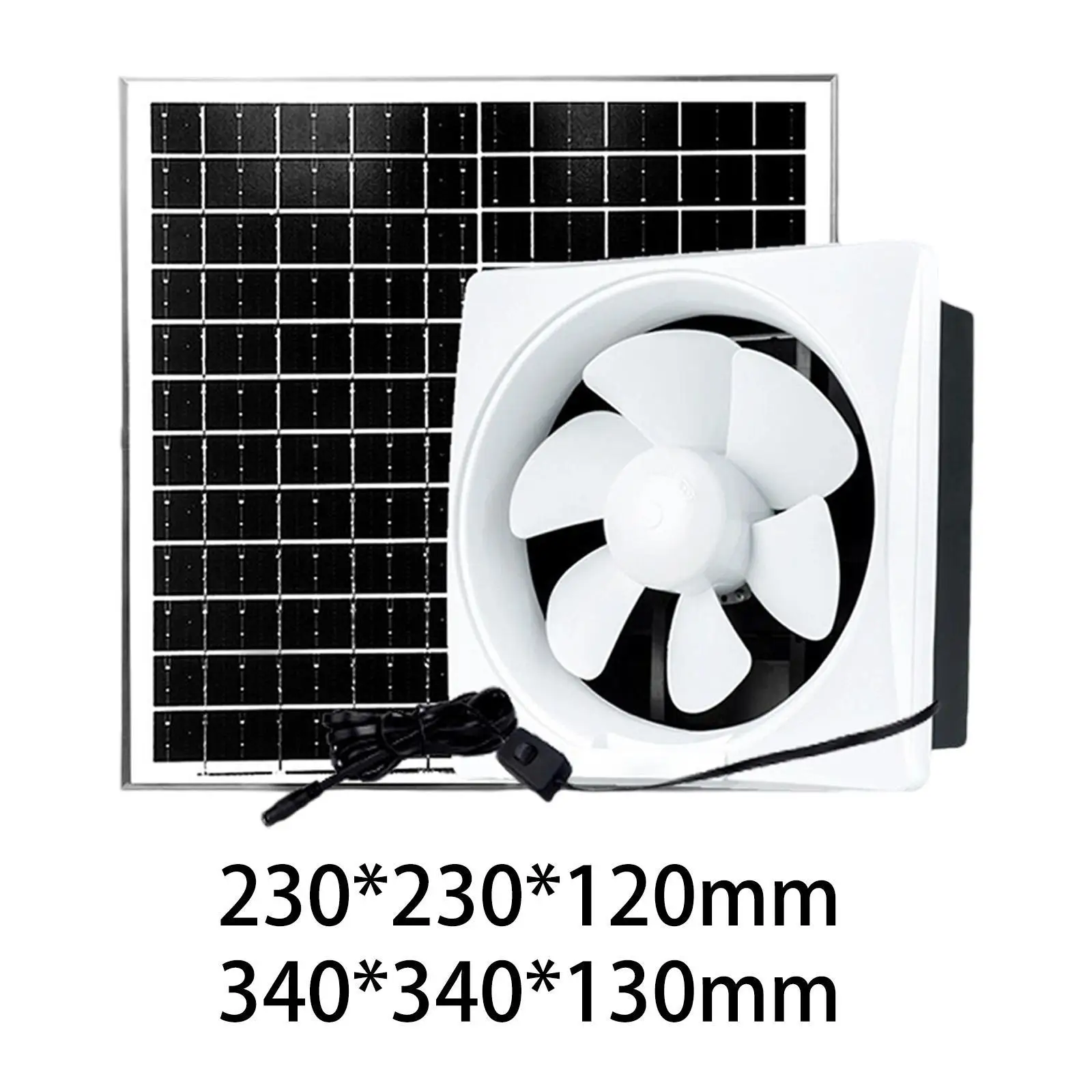 

Solar Powered Fan Kit Wall Mount Ventilation Practical Convenient High Speed Cooling Vent Solar Exhaust Fan for Greenhouse