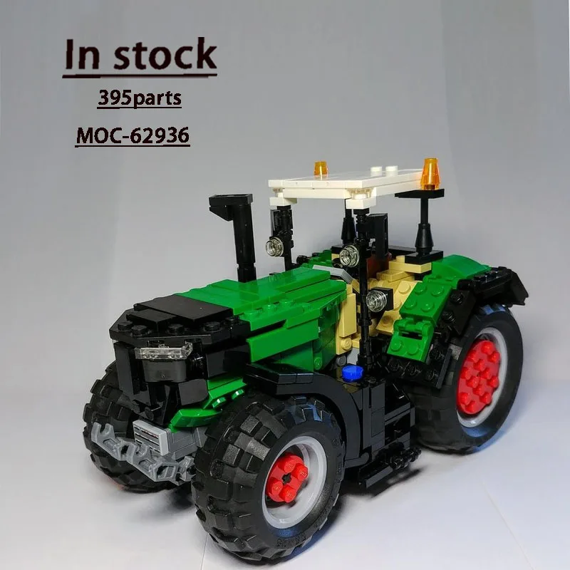 MOC-62936 Green New Cargo Tractor Building Blocks Model 395 PartsMOC Creative Boys Kids Birthday Building Blocks Toy Gifts