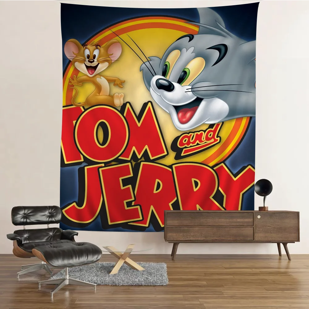 T-Tom And J-Jerry Colorful Tapestry Wall Hanging Bohemian Wall Tapestries Mandala Wall Hanging Sheets