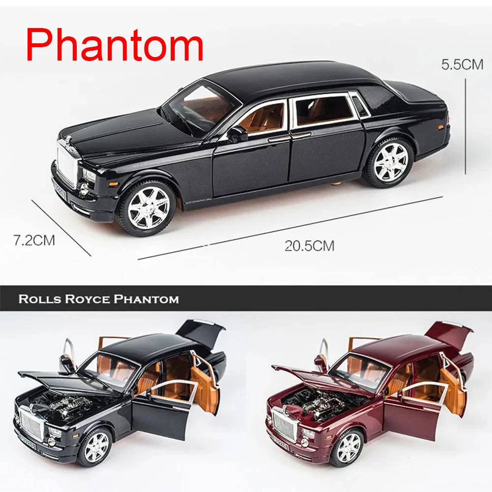 1:24 Rolls Royce Spectre Cullinan Phantom Toy Model Cars Light Music Wheel Shock Absorption Miniature Vehicle Toddler Kids Gifts