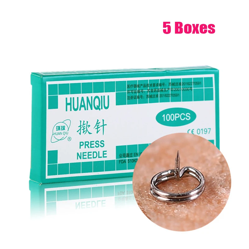 

5boxes*100 pieces disposable acupuncture needle Ear Acupuncture Needle Press Needle Massage Auricular