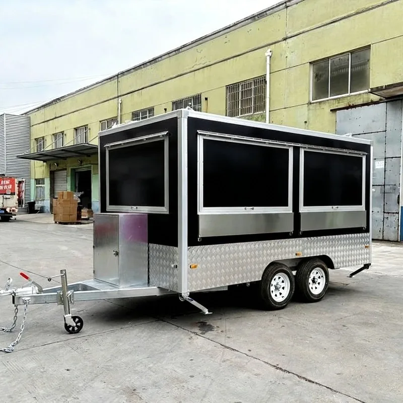 Commercial Food Truck Catering Trailer Mobile Kitchen with Sandwich Counter for Street Food Service