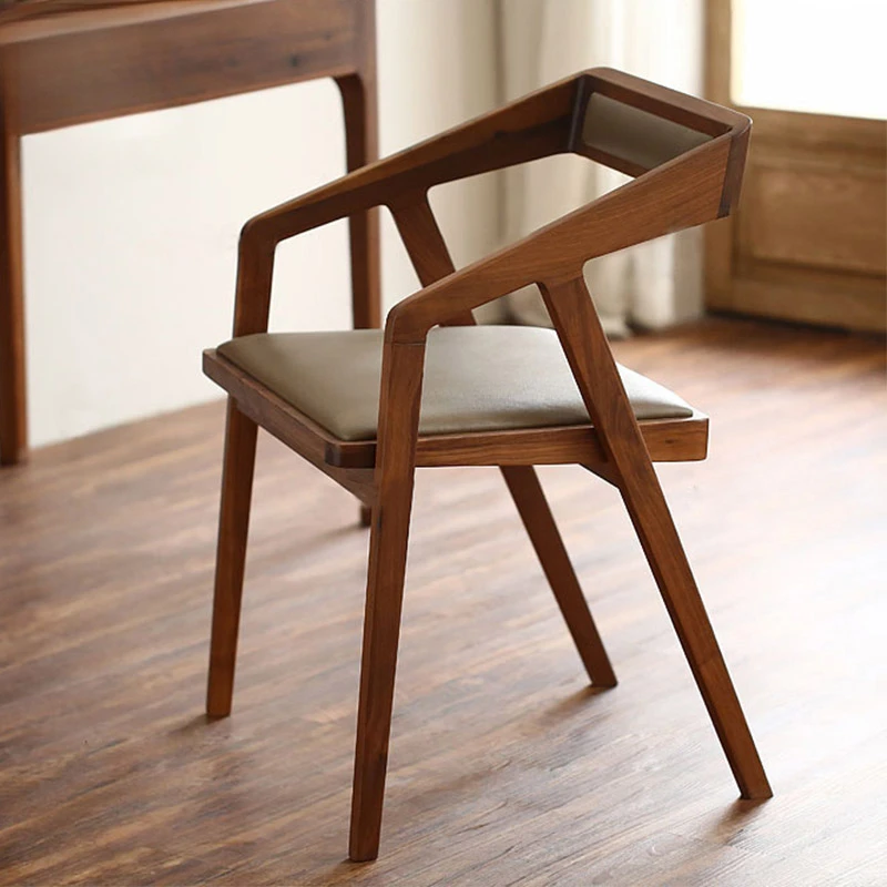 

Solid wood back dining chair household desk