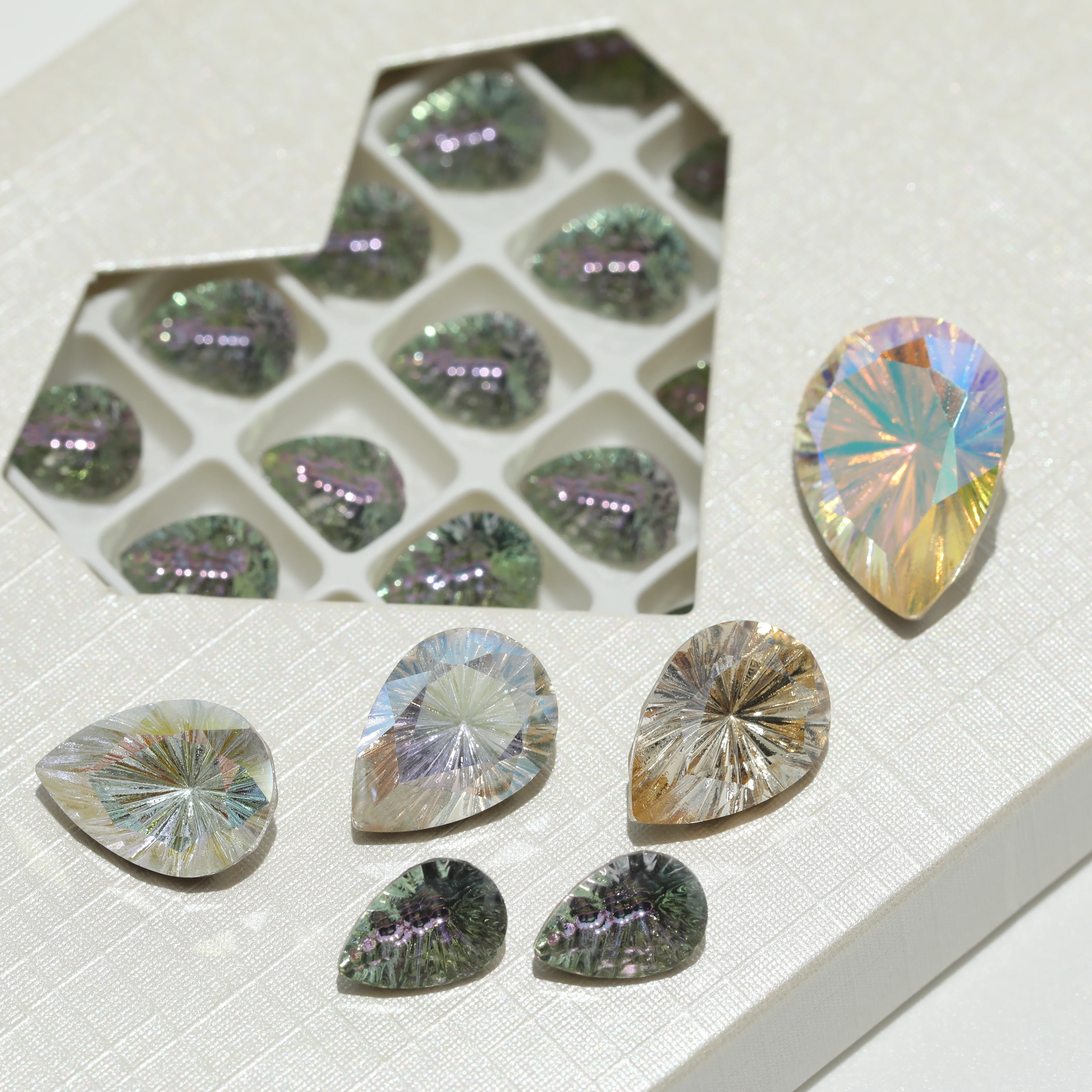 GRST Glänzende Kristall-Premium-Millennium-Serie Strasssteine DV4004 Tropfenförmige Ziersteine für DIY-Nagelkunst, Hochzeitskleider, Taschen und Zubehör – Detail 5