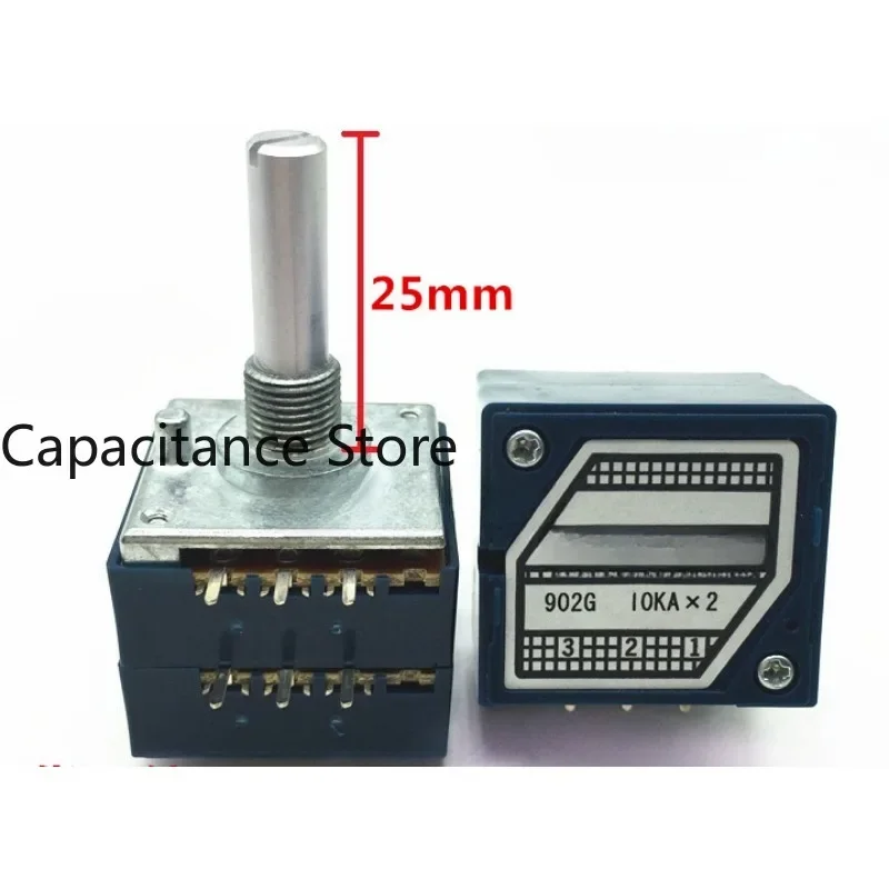 

5 шт. потенциометр громкости с синей оболочкой Fever, двойной тип 27 с полным сопротивлением, 6 контактов