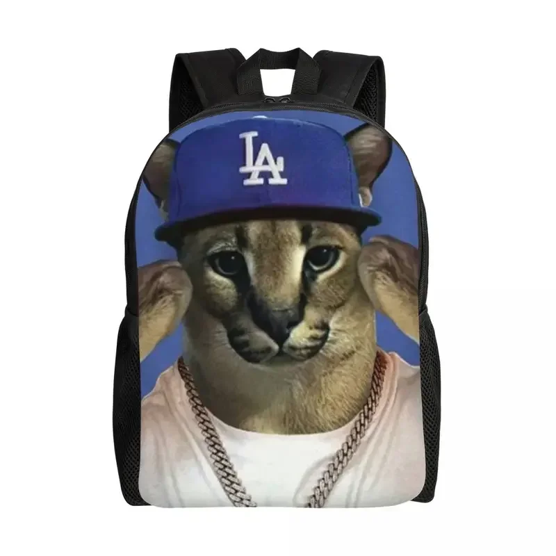 Big Floppa Rapper Meme Backpacks for Men Women Waterproof School College Cat Bag Print Bookbags