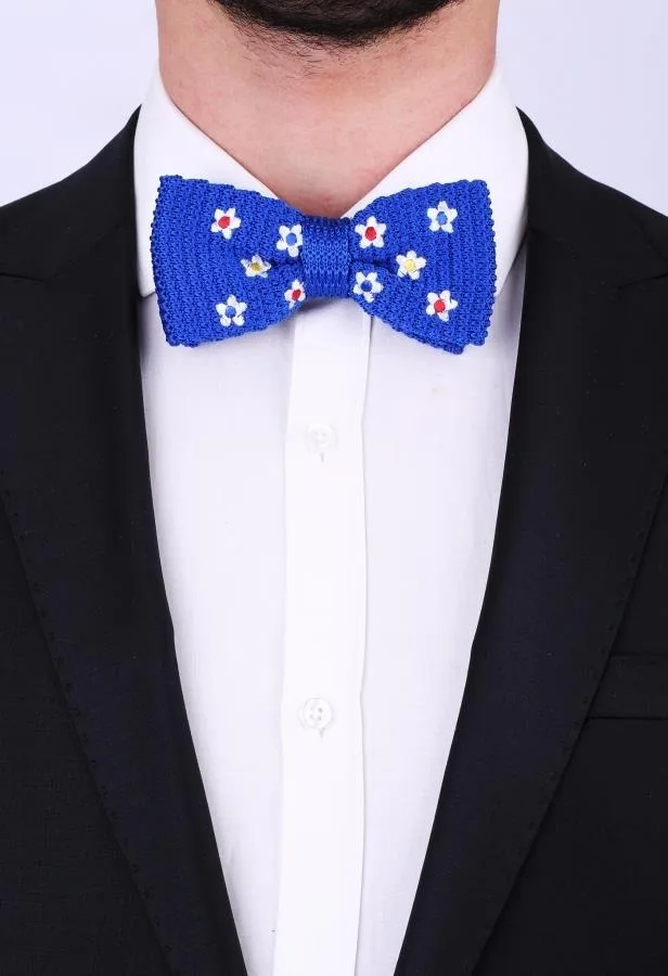 Pajarita de malla azul,