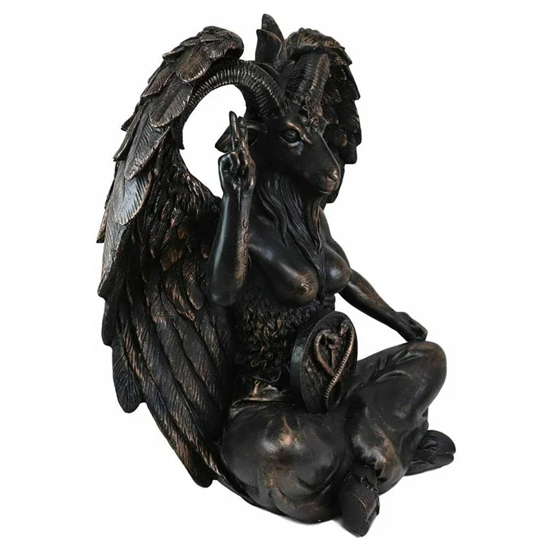 تمثال Baphomet شيطان الشكل الراتنج الحرفية زخرفة العناصر الدينية دمية النحت غرفة المعيشة المنزلي اكسسوارات الديكور هدية