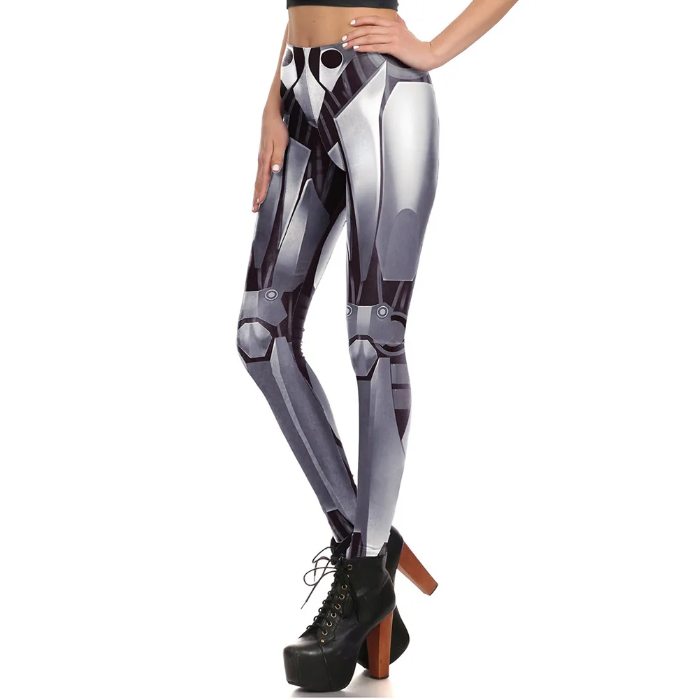 Robot Machine 3D Printed Tight Yoga Pants Women Halloween Cosplay Bottom Costume Slim Fit Party Role Play Leggings Trousers