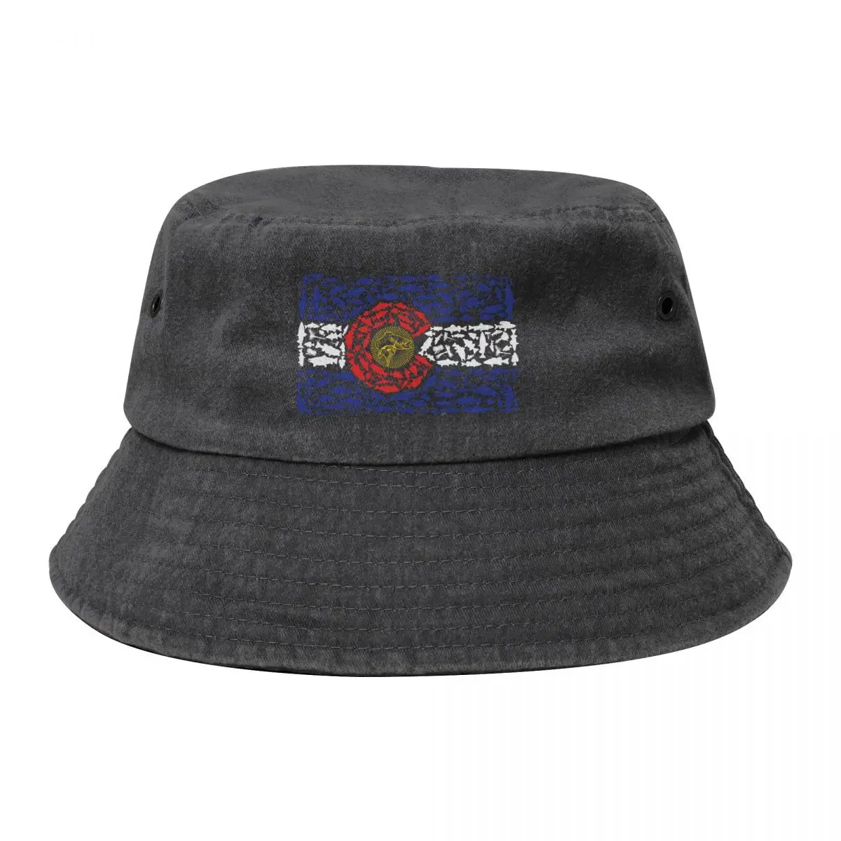 

Colorado Caliber Fly Fishing Flag Bucket Hat Military Cap Man Hood Hat Man For The Sun Men Women's