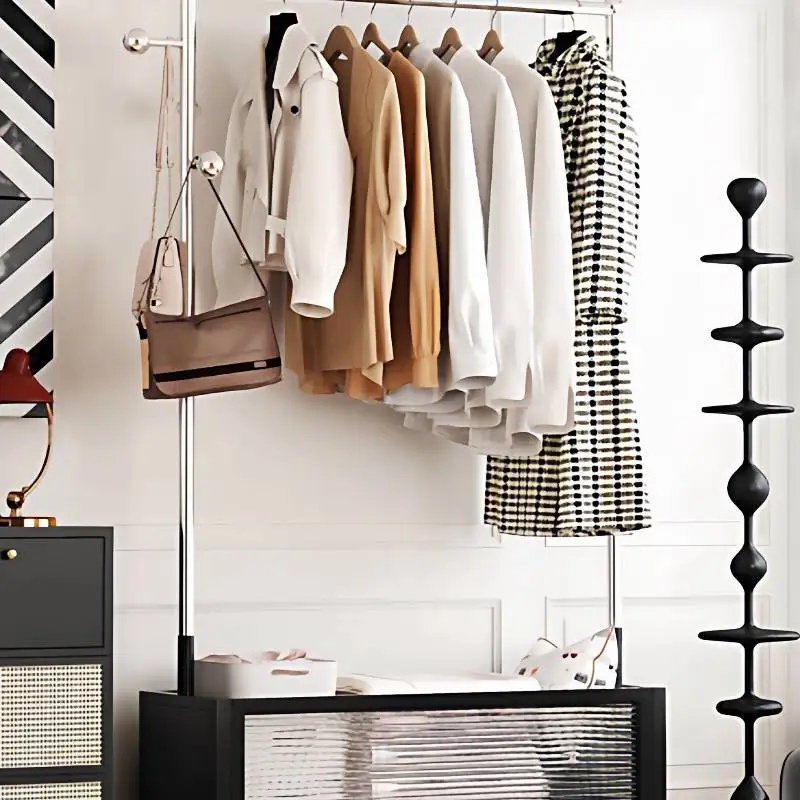 縦型収納ショップ洋服ラックディスプレイブラックモダンジャパンディ衣類ラックリビングルームペルチェロデロパルーム家具