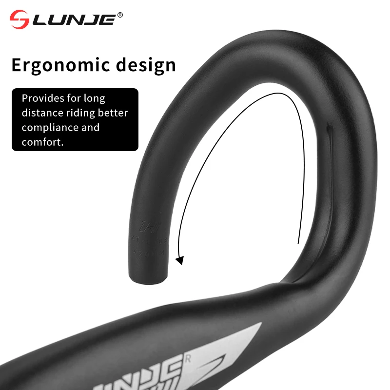 LUNJE-مقود الدراجة الطريق خفيفة ، مقبض دراجة ، سباق قطرة بار ، والحد من المقاومة ، عازمة المقود ، قطع غيار الدراجة #6