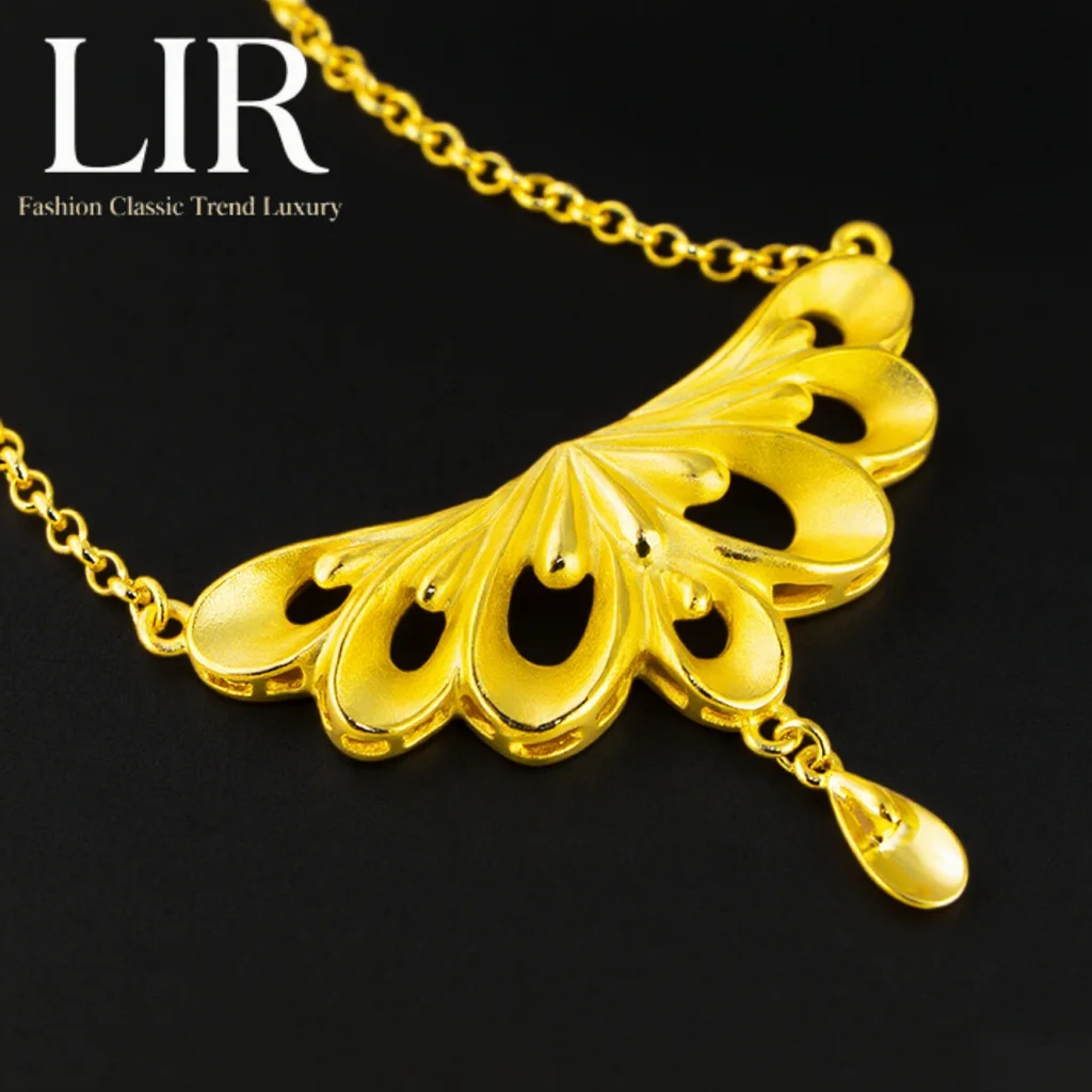 

LIR Fadeless Necklace: Latest Plating, Hollow Peacock Tail Drop Design, Neck - enhancing, Rich Look, Women's Jewelry