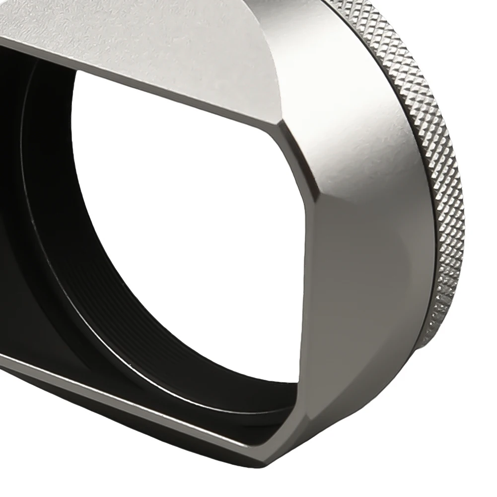 Con anello adattatore da 49mm a baionetta con paraluce quadrato in metallo paraluce quadrato in metallo per fotocamera Fujifilm Fuji X100V X100F X100S