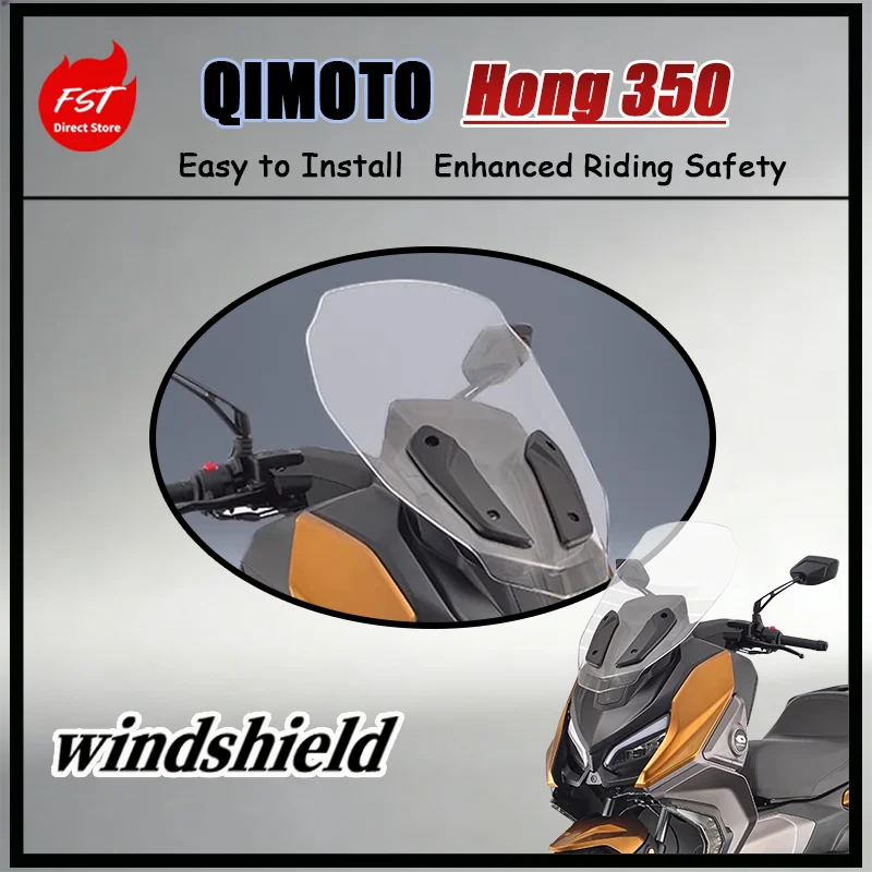 

FOR QJMOTOR Hong 350 Tall Clear Windshield Upgrade Rainproof Chest Guard Wind Deflector for Motorcycles Wind & Debris Protection