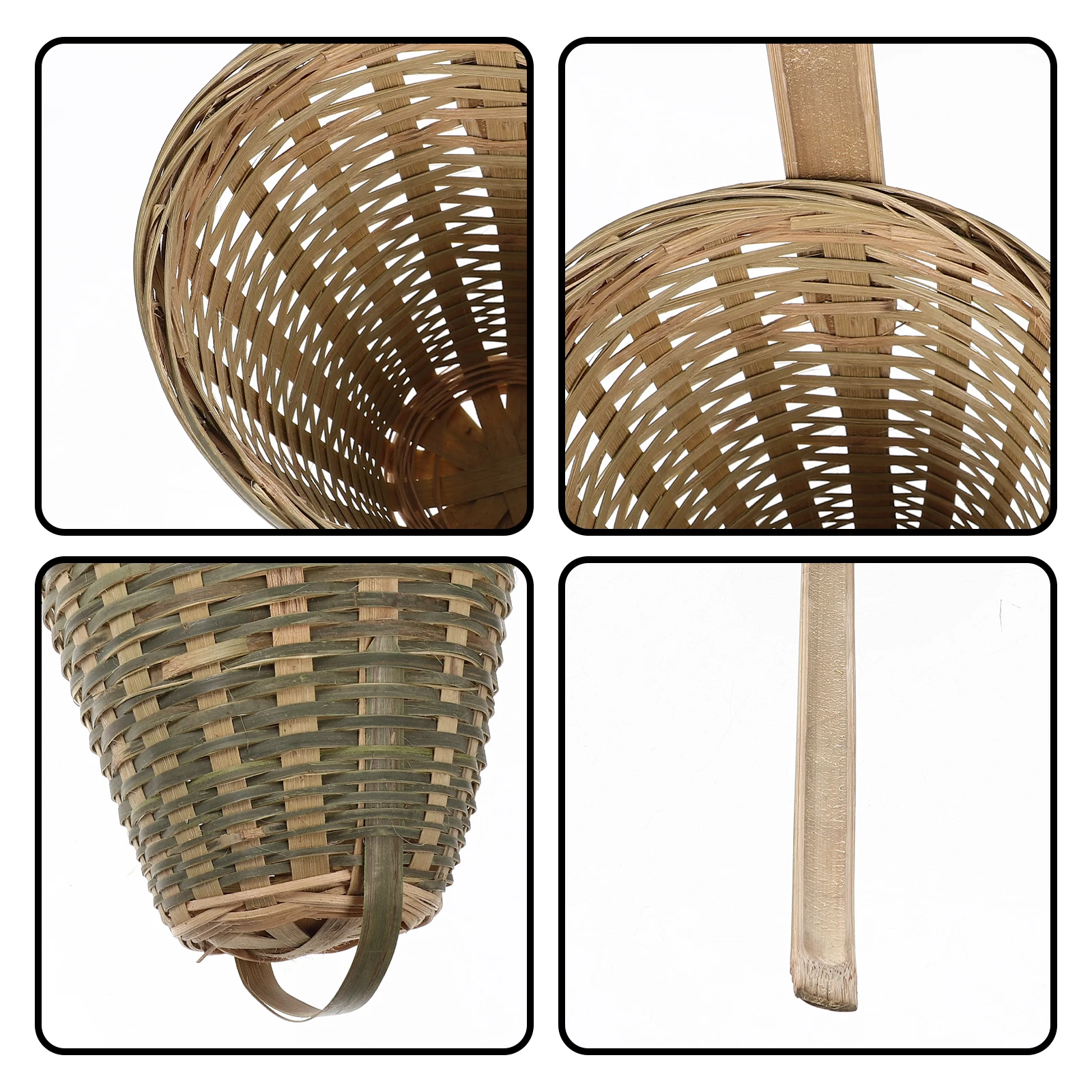

Premium Filter Spoon Oil Noodle Ergonomic Woven Colander Reusable Kitchen Food Strainer Soy Milk Bamboo Food Colander Convenient