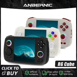 ANBERNIC RG Cube Retro Handheld Game Console 64bit Android 13 Unisoc T820 3.95 Inch IPS Screen Hall Joystick RGB lighting effect