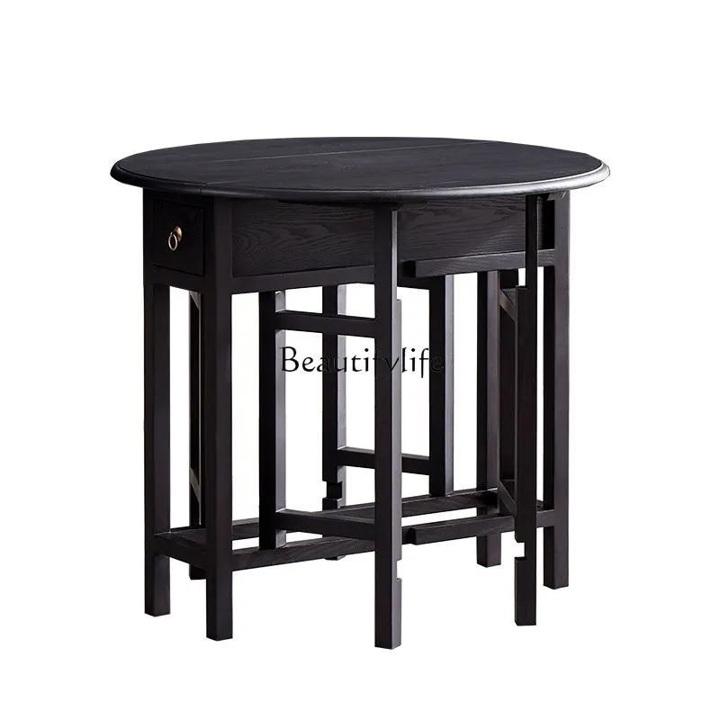 

New Chinese tea table and chair combination solid wood dry brewing tea table balcony coffee table telescopic