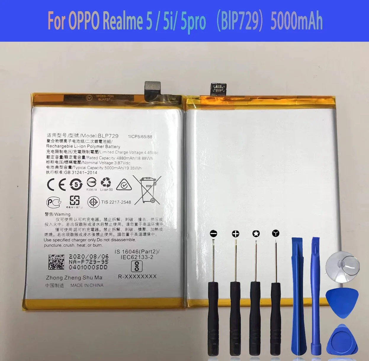 

BLP729 Battery For Battery OPPO Realme 5pro Realme 5 C3 5i C11 5S C21 BLP-729 Original Capacity Phone Batteries Bateria