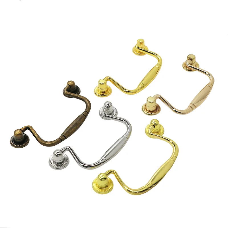 Flat Four-Finger Lift Handle round Strip Zinc Alloy Health Box Redwood Box Gift Box No Inscription with Screws