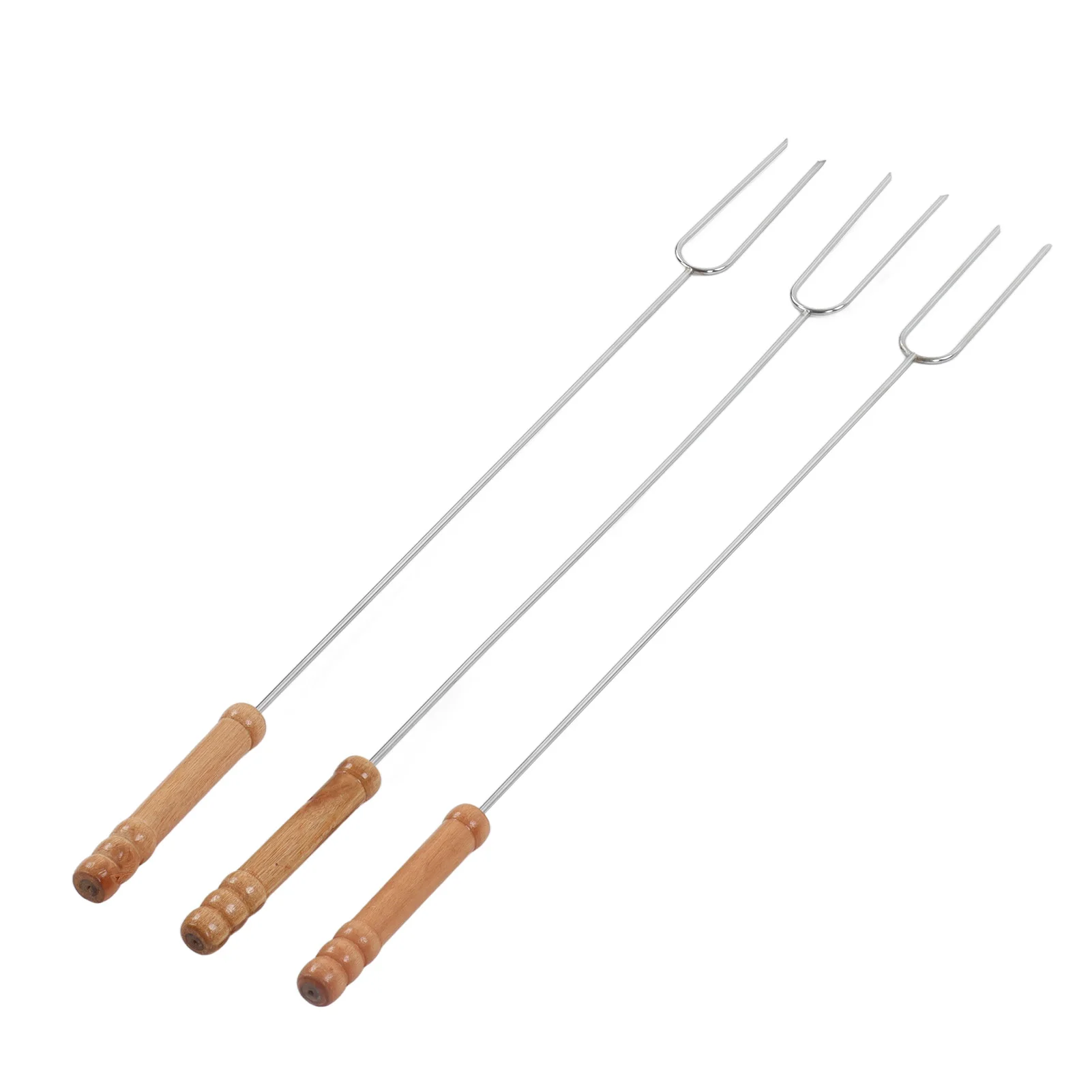 3Pcs Barbecue Forks 47.2cm Hot Dog Fork Stainless Steel Smore Sticks Multifunctional Roasting Stick Camping Skewer BBQ Tools