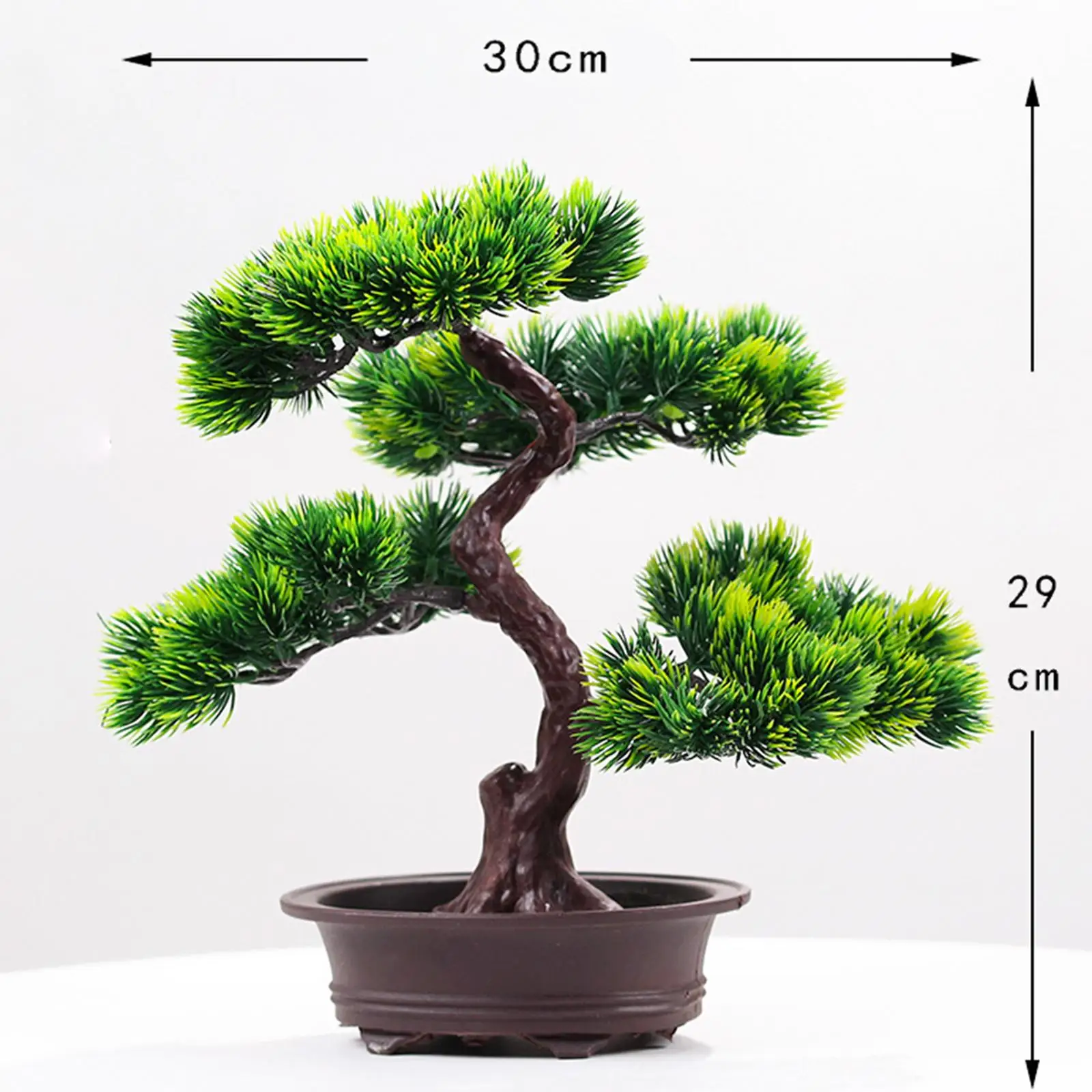 Artificial Bonsai Tree Welcoming Pine Potted Simulation Bonsai For Bedroom Farmhouse Home Green Plant Display Decoration