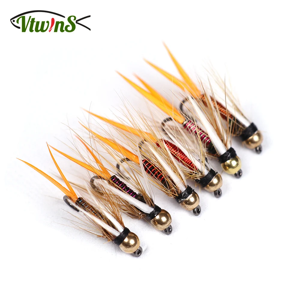 

Vtwins Beadhead Hot Wire Prince Nymphs Copper John Flies Stonefly For Trout Grayling Artificiail Bait Fishing Lure Accessories