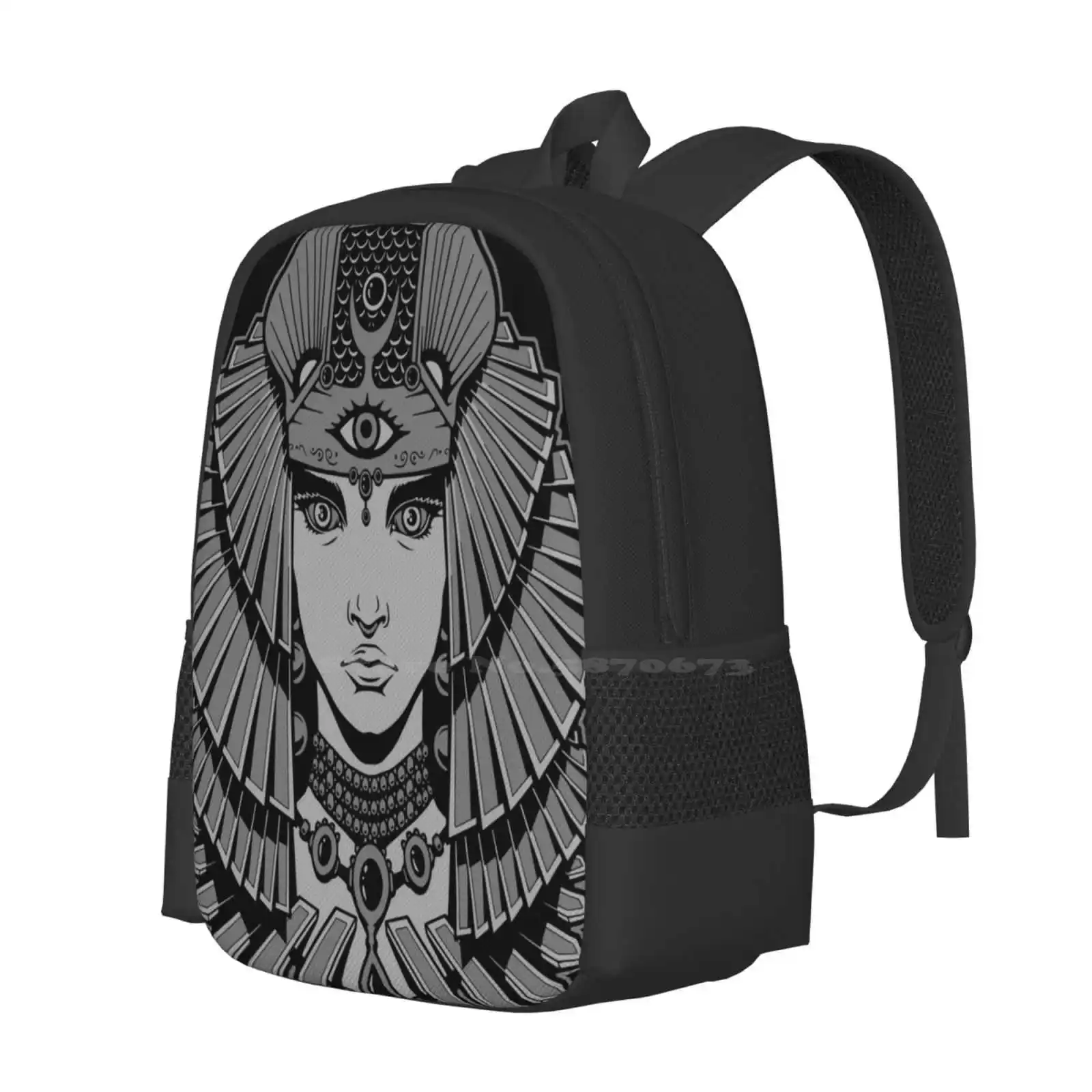 Goddess 3D Print Design Backpack Student Bag Goddess Woman Princess Girl Power Female Egyptian Beautiful Religion Occult Witch