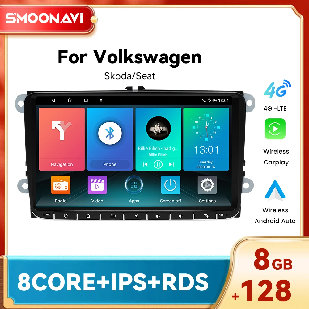 Wireles Carplay Android Auto Autoradio Per Volkswagen VW Passat B6 B7 CC Tiguan Touran GOLF POLO Multimedia GPS 2Din Autoradio