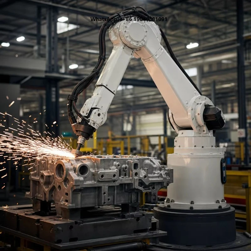 Industrial 6-Axis Grinding Robot Arm PLC Servo-Electric Drive for Metal Surface Polishing Deburring Workshop/Factory Automation