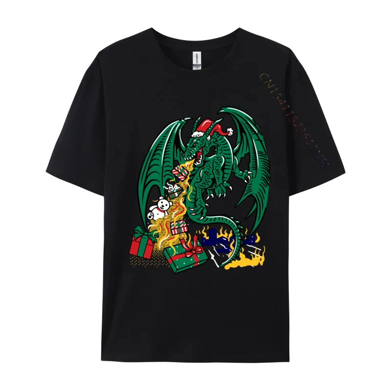 Ugly Christmas Sweater Christmas Dragon T-Shirts Men's Tshirts Cotton Short Sleeve Hip Hop T Shirt Tees Harajuku Streetwear