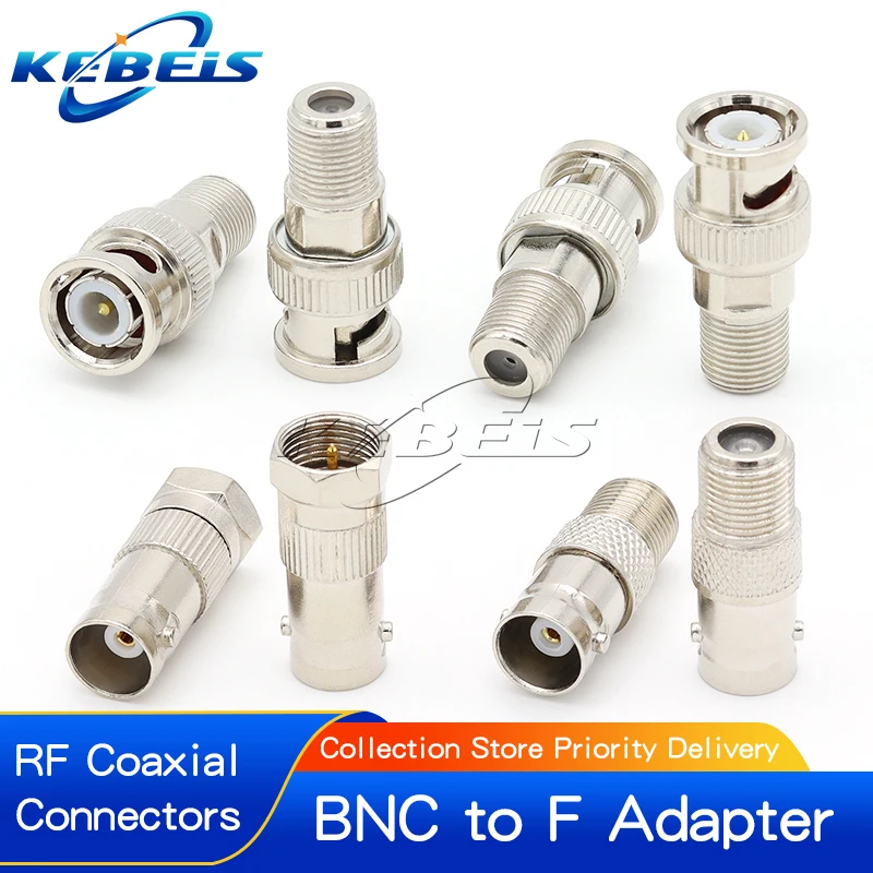 1pcs Adapter BNC To F TV Male Plug & Female Jack Straight Connector F To BNC RF Coaxial Connector Test Converter 50ohm