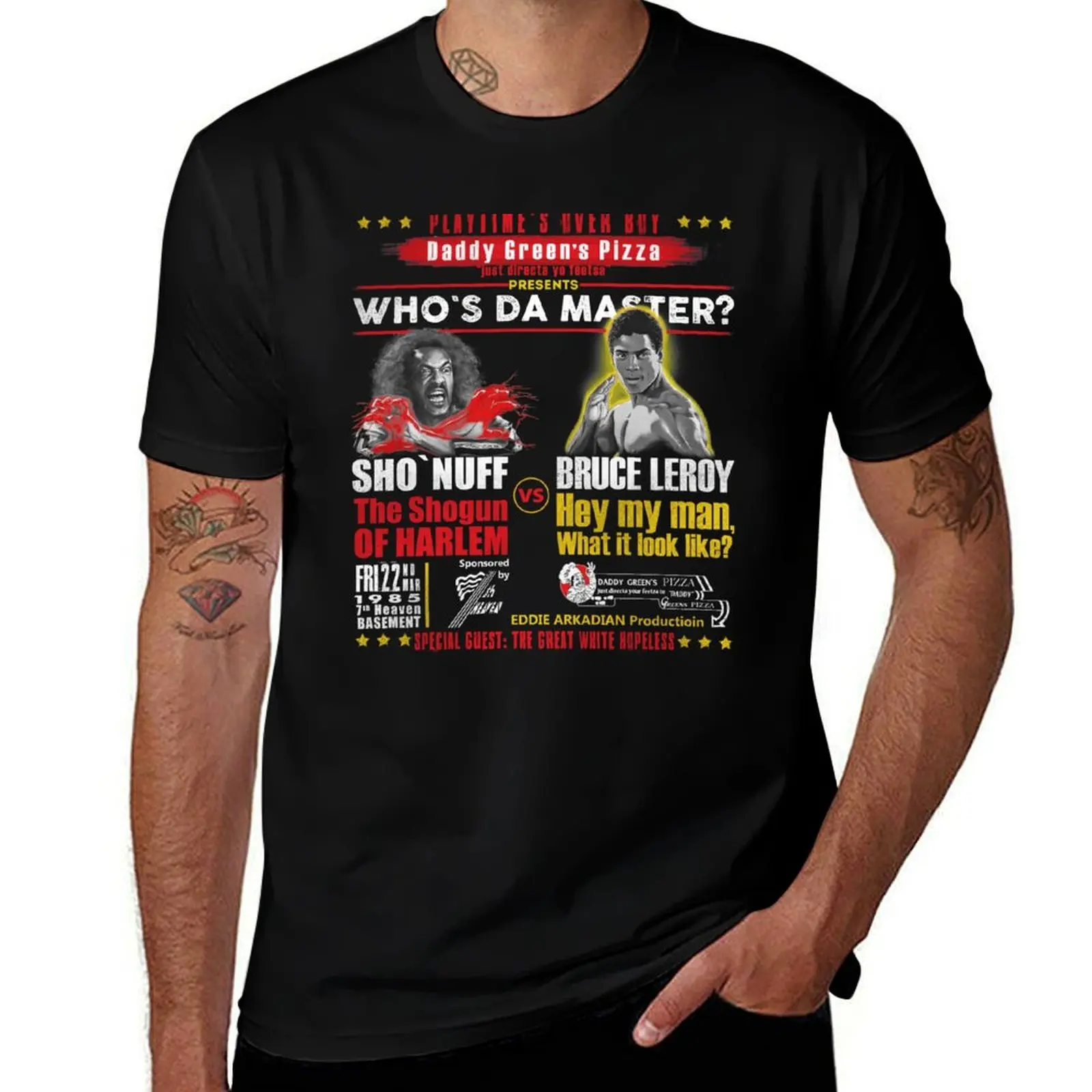 Daddy Green's Pizza Presents Who's the Master T-Shirt graphic t shirts shirts graphic tees mens champion t shirts