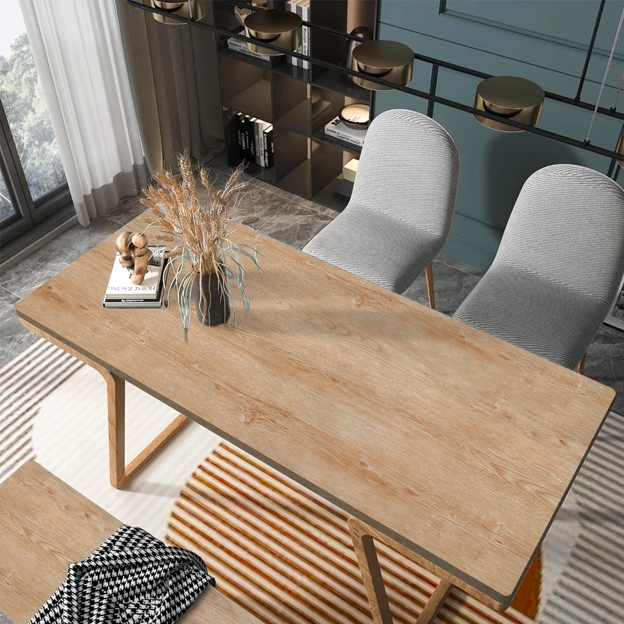 1 Roll of Thickened Imitation Wood Grain Self-Adhesive Wallpaper, Peel and Stick, for Computer Desktops, Dining Tables, Cabinets, Doors, Furniture Renovation Stickers, Living Room, Kitchen, Bedroom, Background Walls, and Dormitory Furniture Decoration Pvc Wallpaper