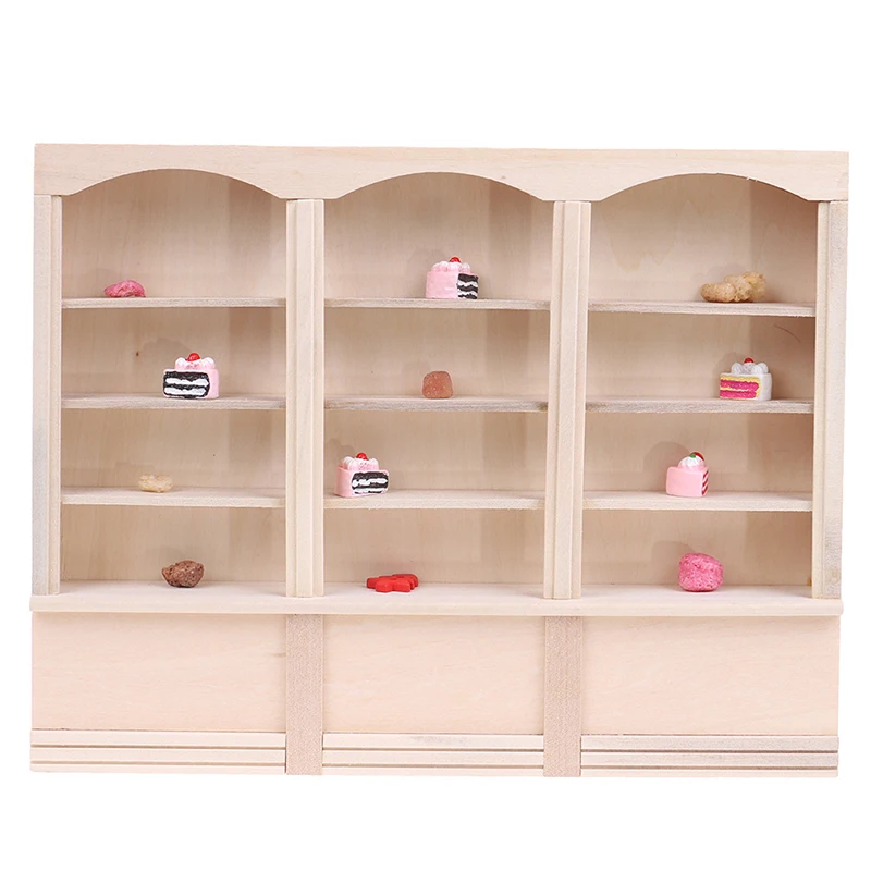 1/12 Dollhouse Miniature Bookcase Display Shelf Modern Style Doll House Furniture Toys