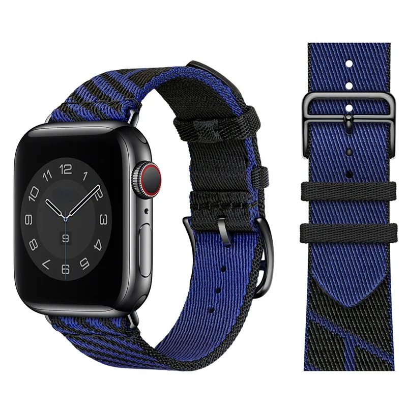 Nylon Loop Strap For Apple Watch 10 42/46mm Band 45mm 44mm 42mm 41mm 40mm Fabric Bracelet iWatch Ultra/2 9 8 7 6 5 4 3 SE Belt