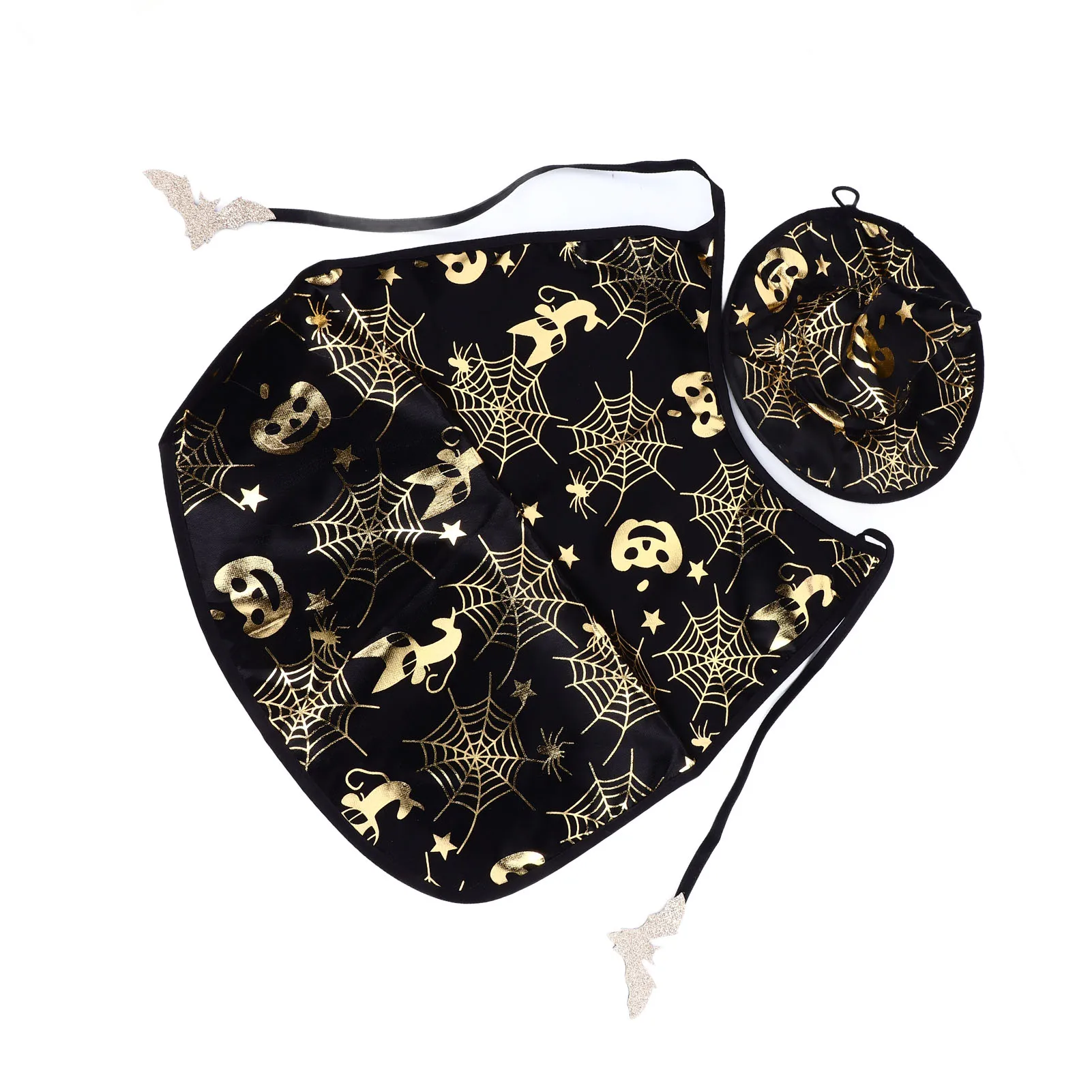 مجموعة رأس اليقطين للحيوانات الأليفة للهالوين نمط شبكة العنكبوت قابل للتعديل مجموعة أزياء الحيوانات الأليفة الغامضة لتجمعات الحيوانات الأليفة #6