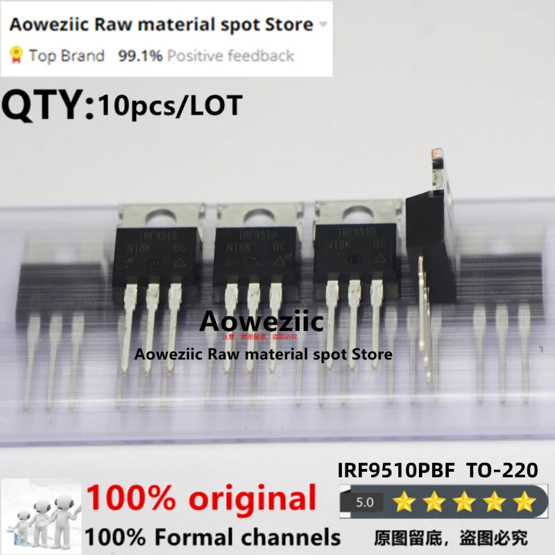 Aoweziic  2016+ 100% New Imported Original  IRF9510PBF IRF9510 TO-220 Field Effect Transistor 4A 100V