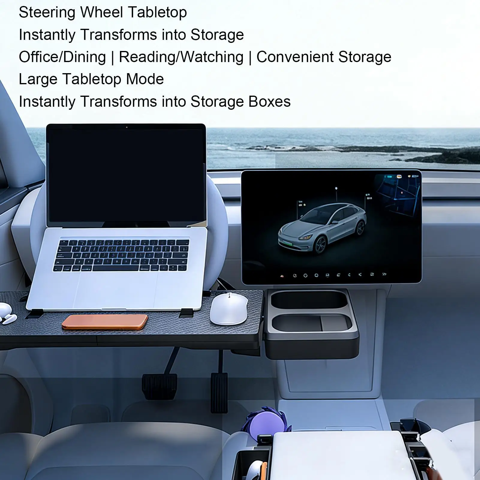 

Настольный компьютерный держатель на руль автомобиля, противоскользящий, для закусок, напитков, планшетов, видеоконференций и еды