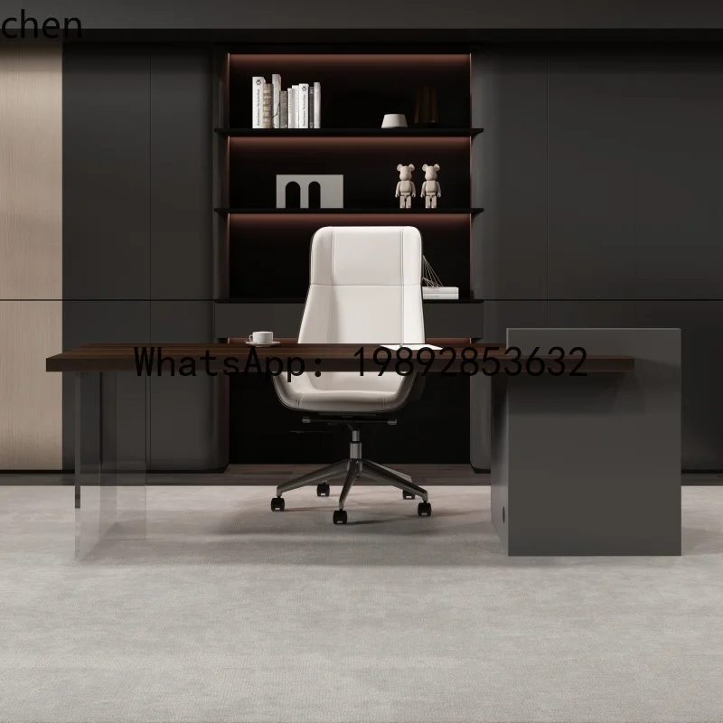 simple light luxury desk minimalist office computer desk solid wood workbench