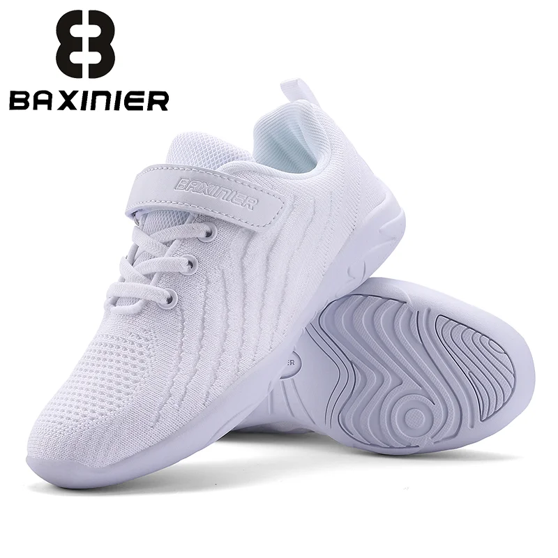 

BAXINIER/белые кроссовки для девочек, дышащие тренировочные теннисные туфли для танцев, легкие молодежные кроссовки для соревнований по веселье
