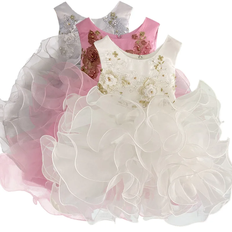 High Quality Ruffled Princess Ball Gown Dress for 1-5-Year-Old Girls Birthday Carnival Pageant Party Dress for Kids Cute