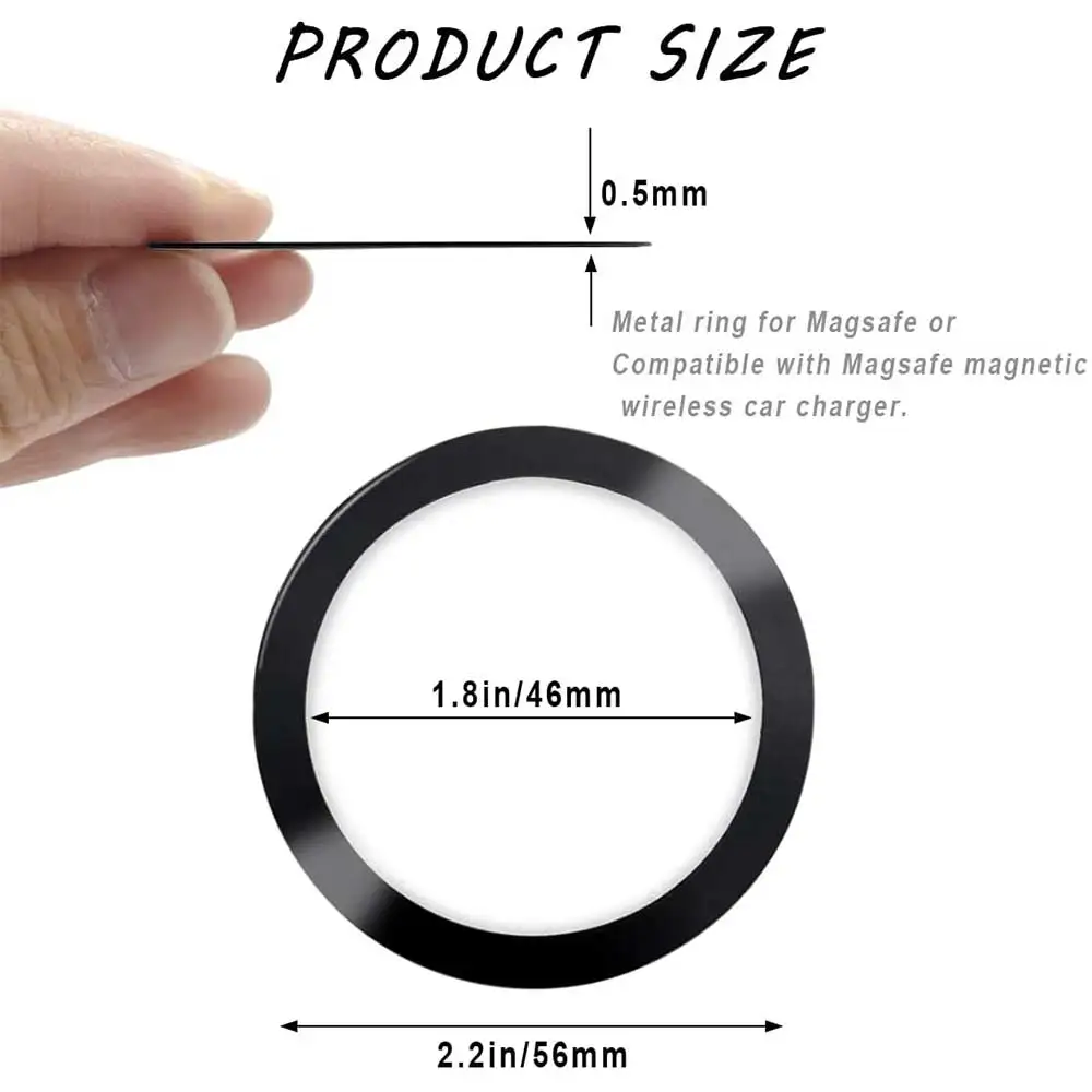 5 قطع 1 قطعة لحلقة لوحة مغناطيسية ماجسيف ملصق معدني عالمي ورقة شاحن لاسلكي لوحة حامل هاتف محمول للسيارة - 6
