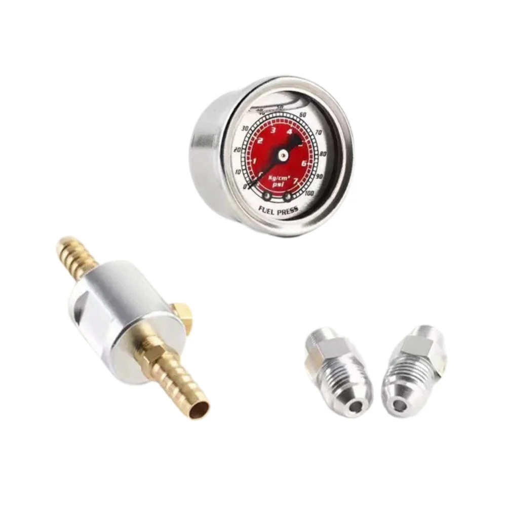 Fuel Pressure Gauge 1/8 NPT Thread Mounted Polished Case 0-160 psi for Automotive Fuel Injection Tuning and Monitoring